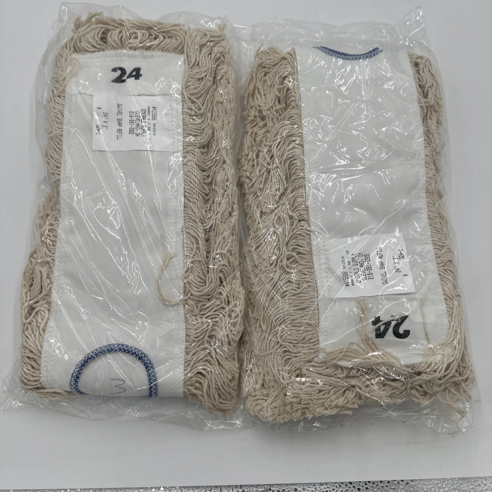 24” Cotton Swivel Snap Dust Mop Refill Commercial Janitorial Mop Head Lot Of 2 gallery