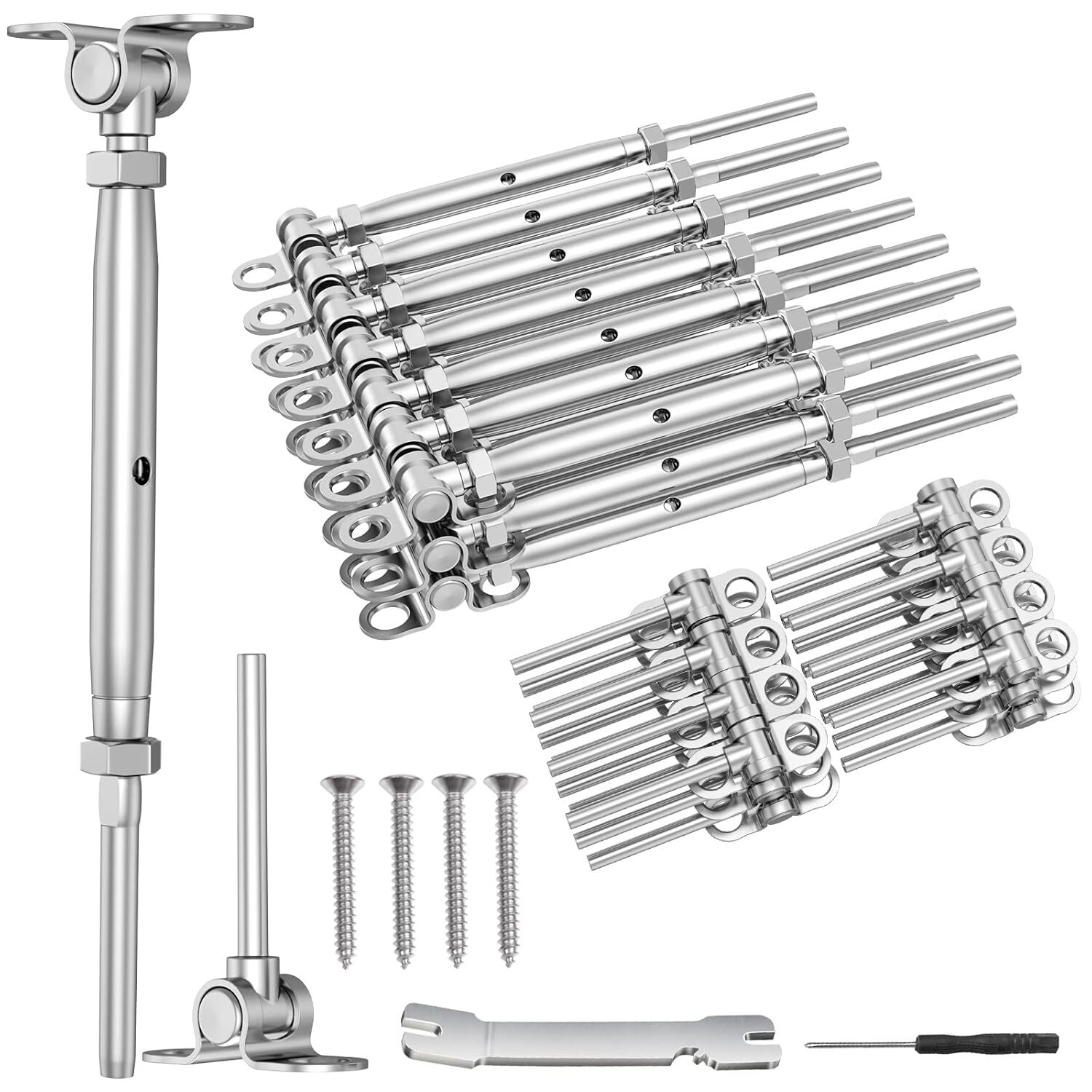 1/8" Cable Railing Kit Swage Toggle Turnbuckle Hardware Adjustable T316 30 Pairs gallery
