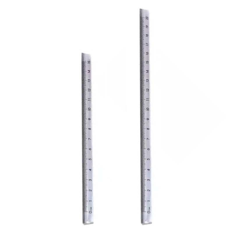 2Pcs Student Geometry Tool Clear Triangular Rulers Measurement Tool 15cm 20cm gallery