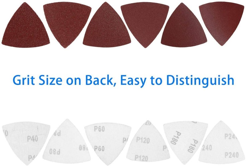 100PCS Multi-Tool Hook Loop Sandpaper Disc Triangle Sanding Pads for Oscillating gallery