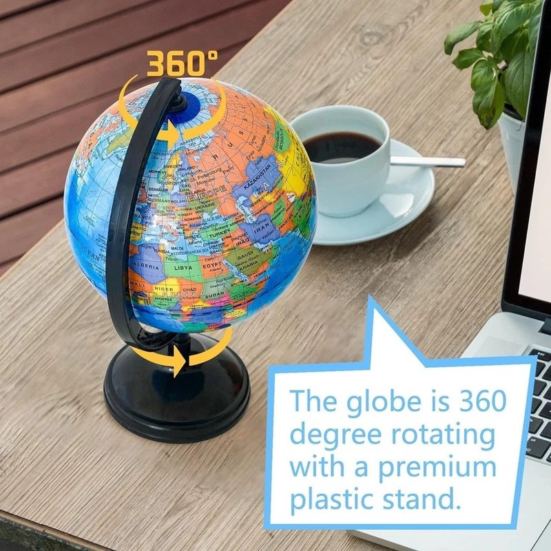 WORLD GLOBE EARTH Map Rotating Geography Ocean Classroom Learning Desktop 6 gallery