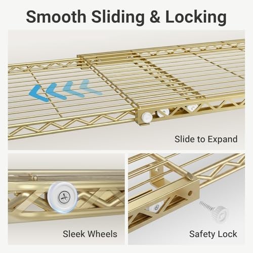 Expandable Clothes Rack Adjustable from 62 to 96 Inches 4 Shelves Storage gallery