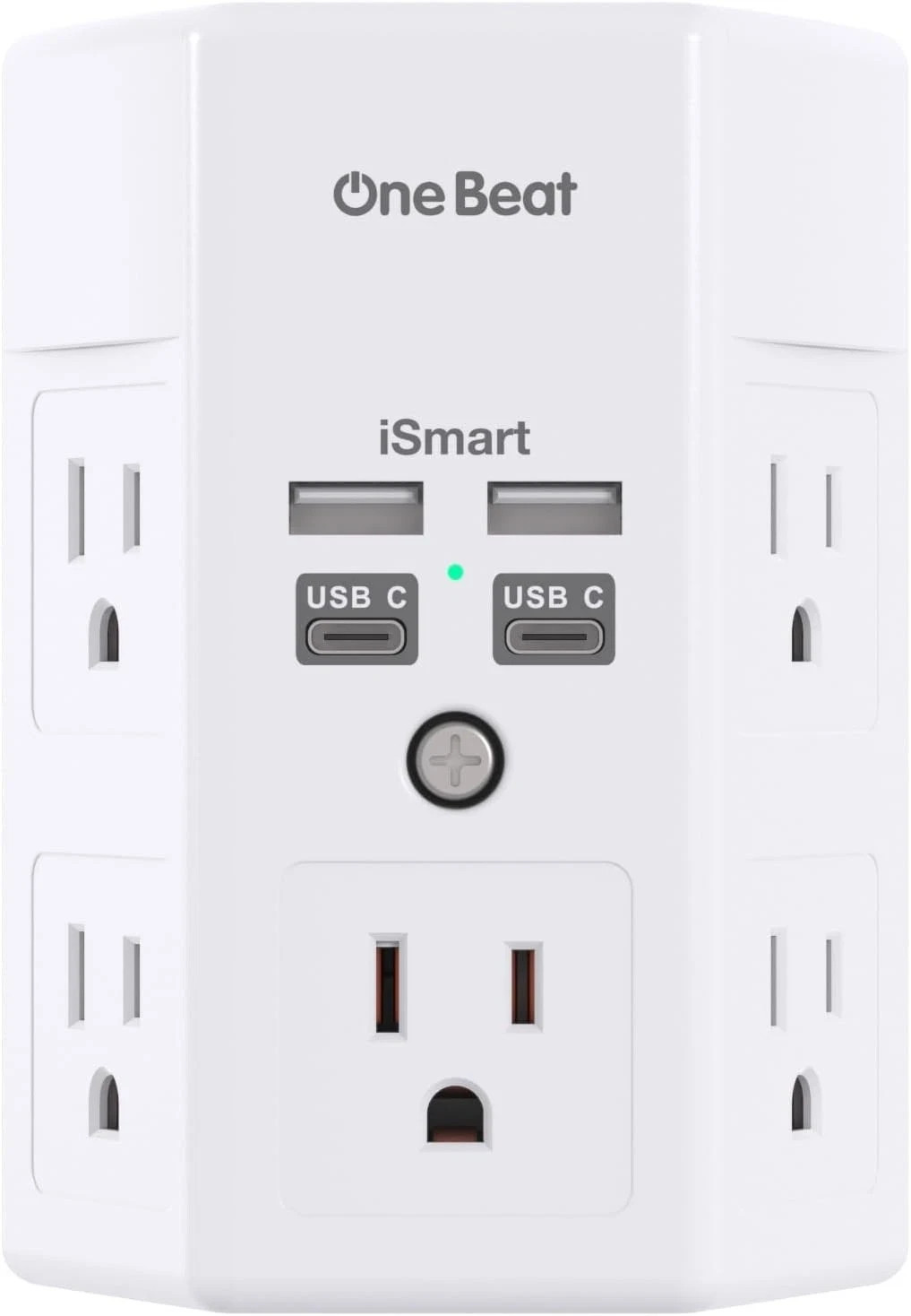 5 Outlet Extender Surge Protector Multi Plug Wall Adapter USB Charger Ports with gallery