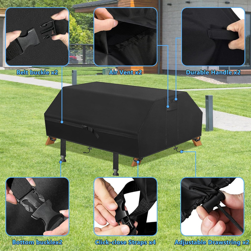Kovshuiwe 96 Inch Picnic Table Cover Heavy Duty Waterproof, 600D Oxford Cloth gallery