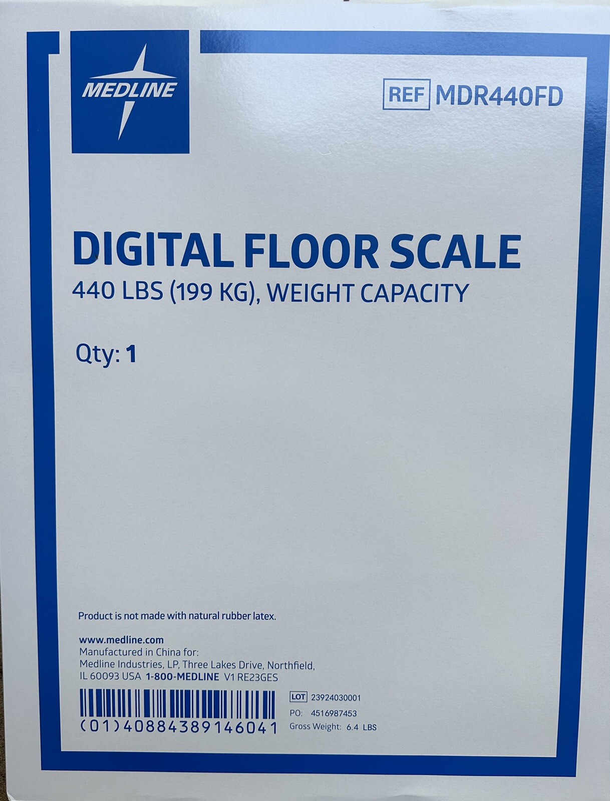 Medline Digital Floor Scale- 440 Lb Capacity -MDR440FD gallery