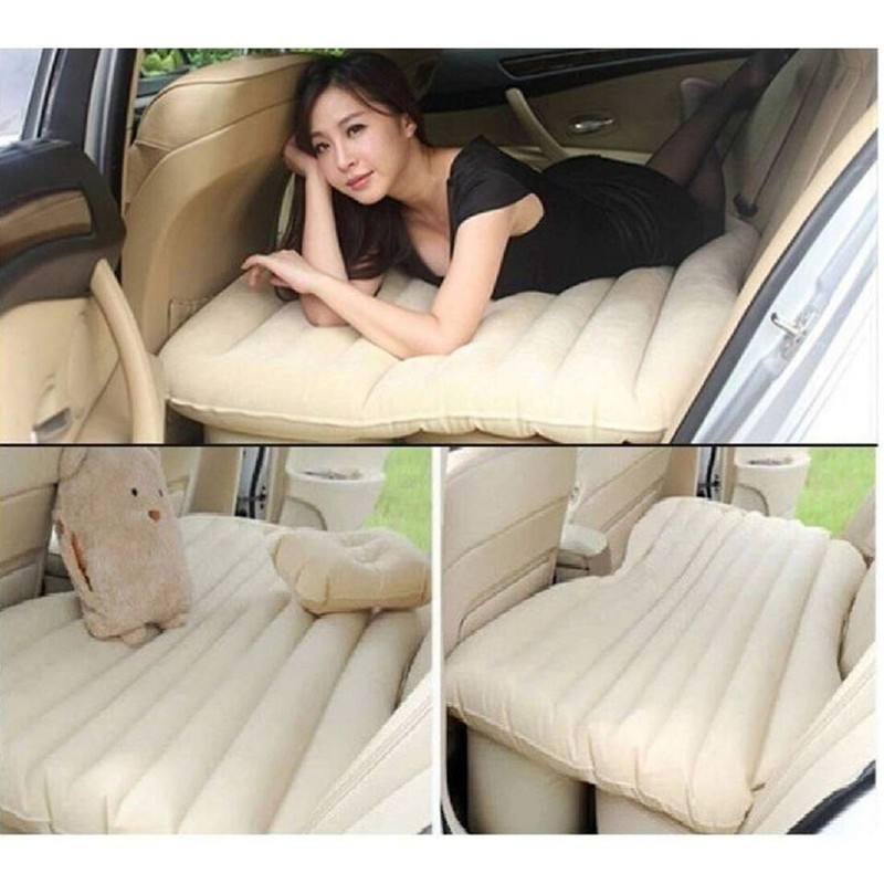 Car Inflatable Mattress Beige, Flocking, Rectangle, Black gallery