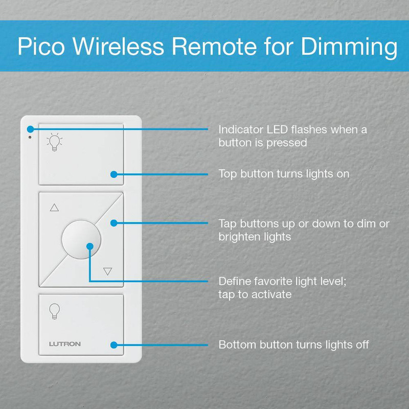 Lutron Pico Remote Control Light Switch for Caseta Wireless Dimmer Light Almond gallery