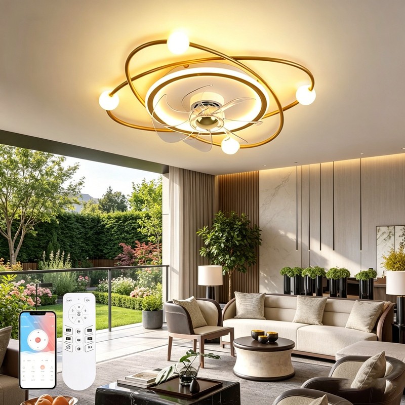 55 cm Dimmable LED Ceiling Light with Fan for Living Room,Bedroom,Dining Room gallery