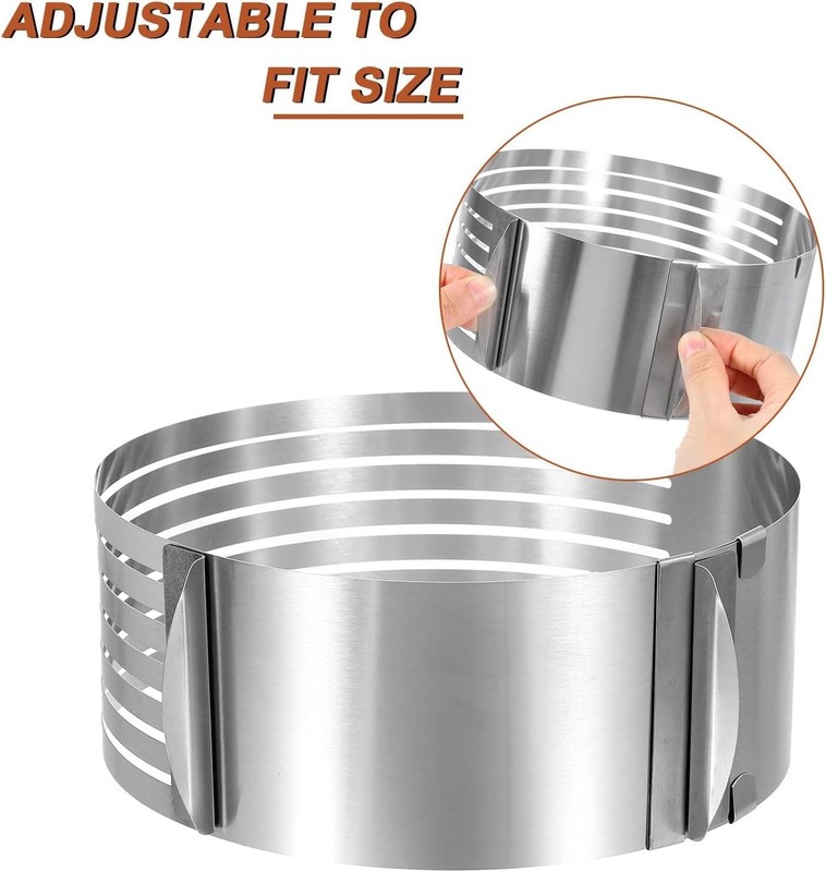 Cake Leveler Slicer Adjustable Round Cake Cutter Ring 7 Layered 6" - 8" Inch gallery