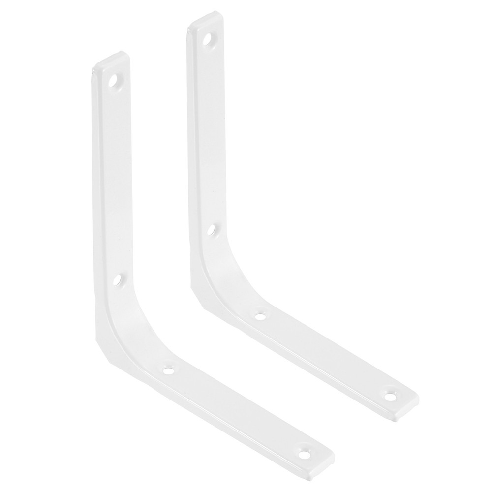 2Pcs Floating Shelf Brackets 5 x 6 Inch Heavy Duty Wall Shelf Supports White