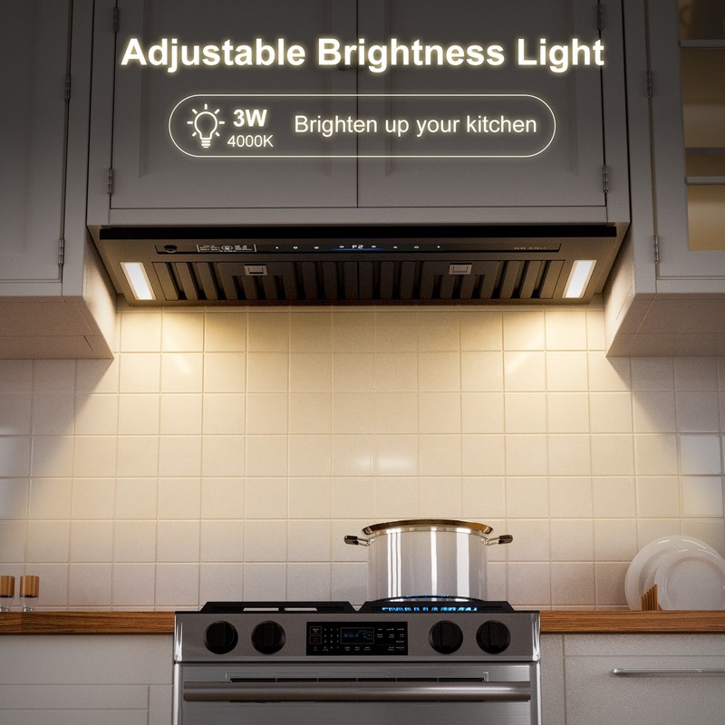 900 CFM BRANO Insert Range Hood - Voice/Gesture/Touch Control & Stainless Steel gallery