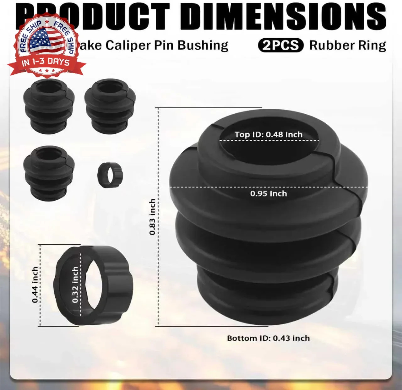 4PCS Brake Caliper Pins Bushing Kit Rubber,Dust Resistant Brake Caliper Rebuild gallery