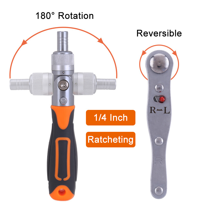 38Pcs Mini Ratchet Screwdriver Multi Tool Bits Set 1/4" Drive Socket Wrench Kit gallery