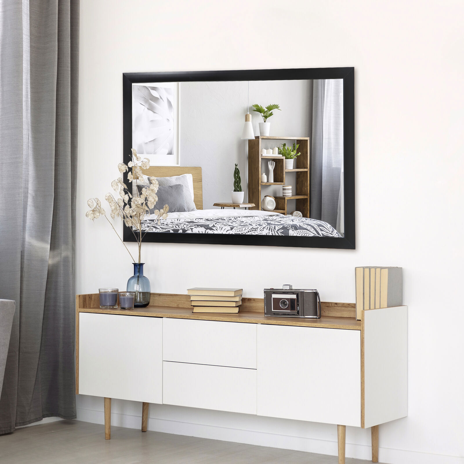 Round/Rectangular Bathroom Wall Mirror Vanity Mirror for Home Decor Living Room gallery