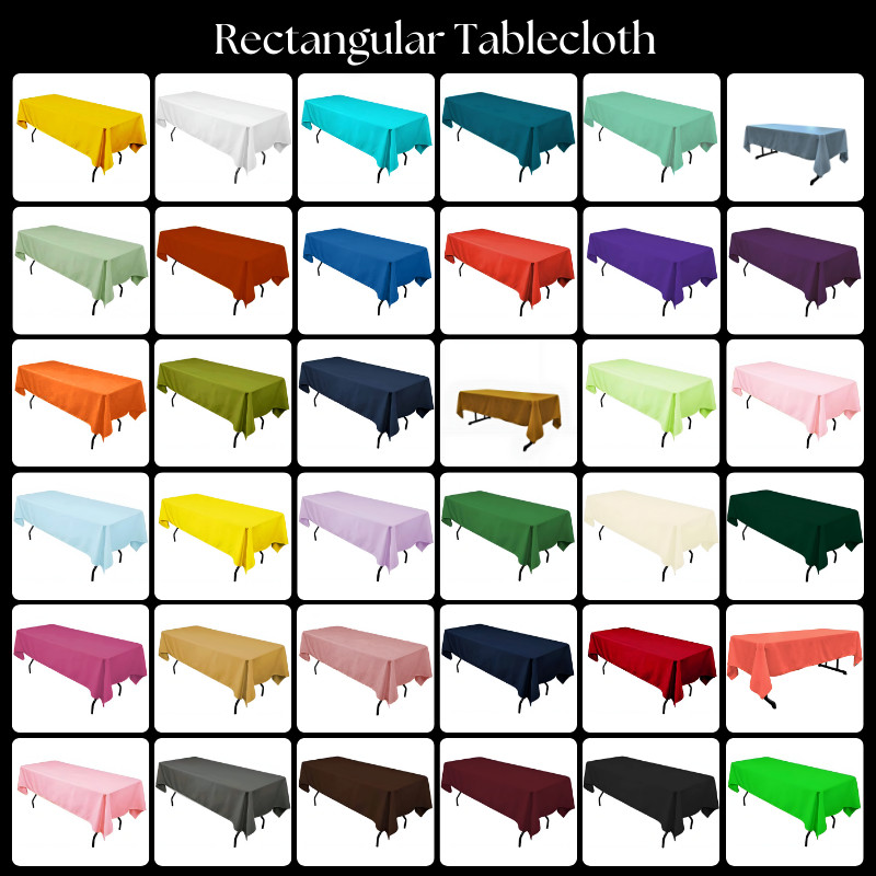 Premium Polyester Rectangular Tablecloth – 60"x108" for Weddings & Events gallery