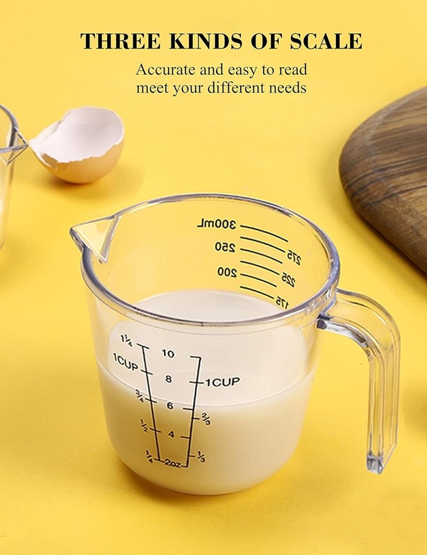 Liquid Measuring Cups Set 3 Piece Clear Plastic BPA Free with Spout Multiple Mea gallery