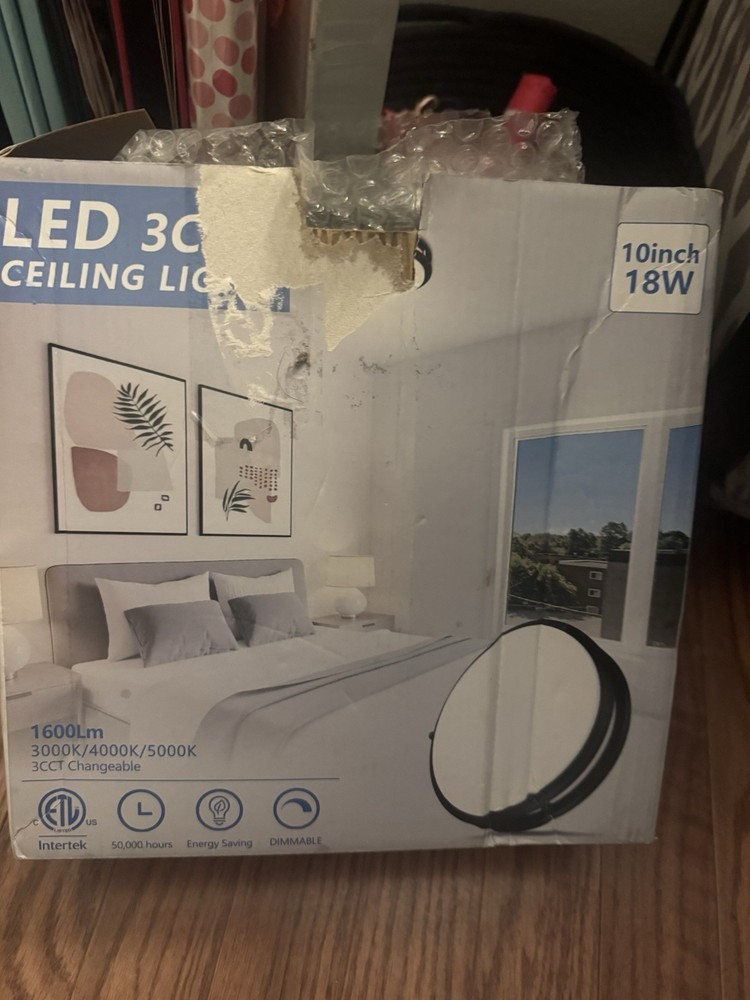 LED Flush Mount Ceiling Light Fixture 13in 40W 2pack 400lumens 3CCT /aw