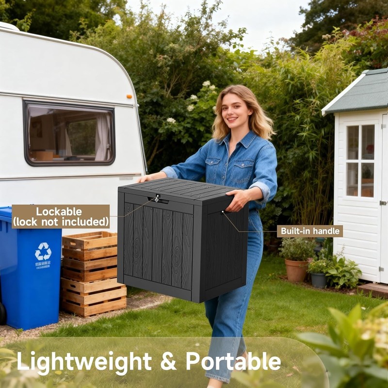 Sleek 30 Gallon Lockable Outdoor Storage Box – Waterproof and Easy to Assemble gallery