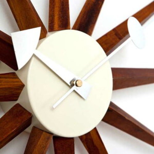 George Nelson Sunburst Clock Reproduced product DAIVA Wall Clock Wood Brown gallery