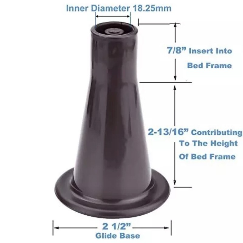 4 Pack Plastic Bed Frame Glide Legs - Replace Wheels - Replacement Feet for Bed gallery