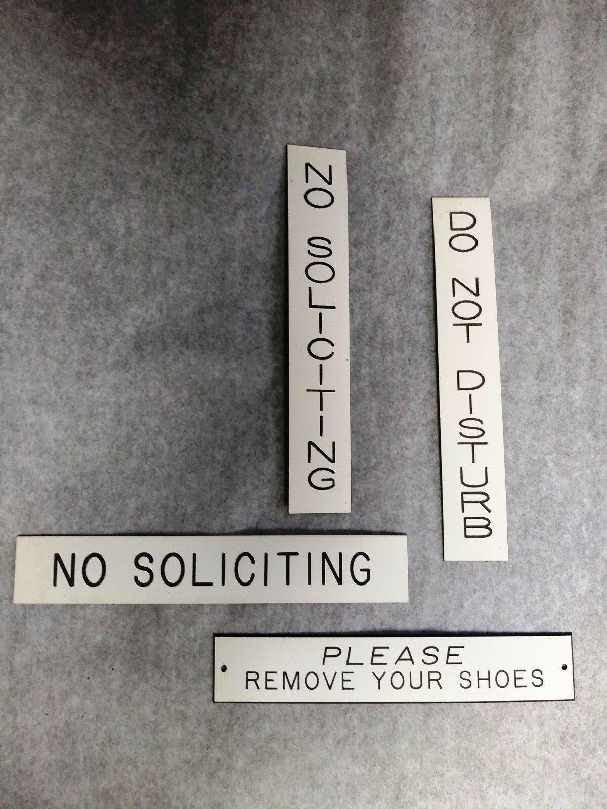 No Soliciting Sign Vertical or Horizontal Engraved gallery