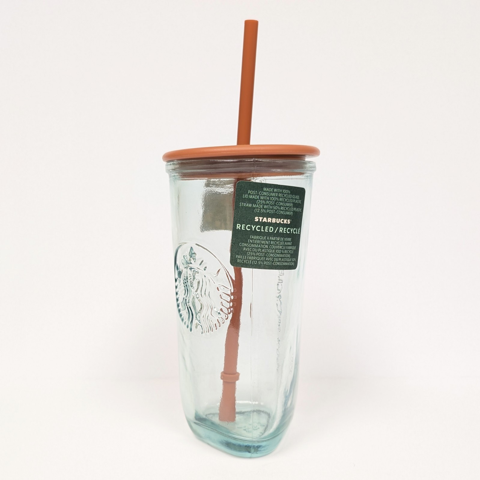 Starbucks Recycled Glass Triangle Bottom Cold Cup Tumbler, 16 oz, Grande Brown gallery