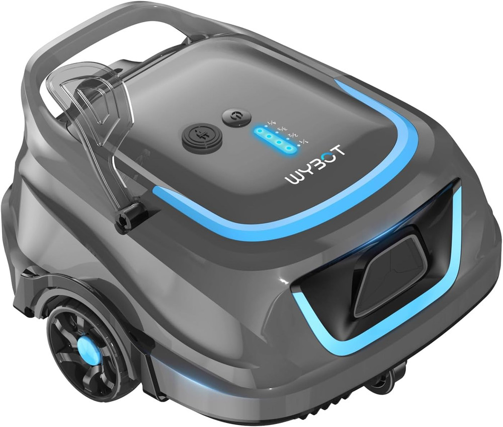 Cordless Robotic Pool Cleaner Vacuum Above Ground Flat Pools 1100 Sq Ft