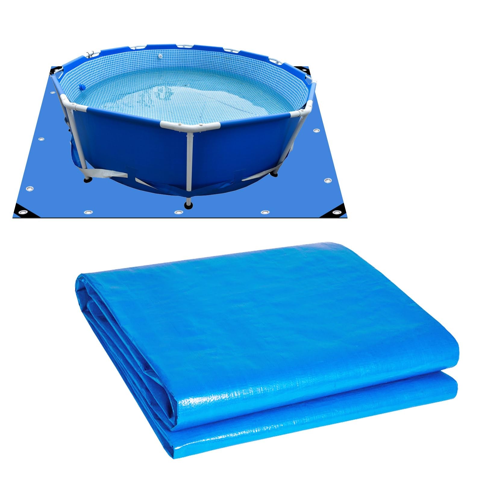 CIEOVO 12Ft Square Swimming Pool Ground Cloth, Waterproof Heavy Duty Swimming... gallery