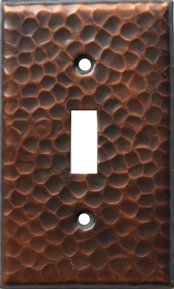 Single Toggle Hammered Copper Switch Plate