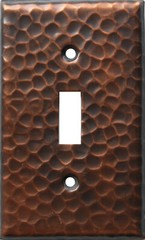 Single Toggle Hammered Copper Switch Plate
