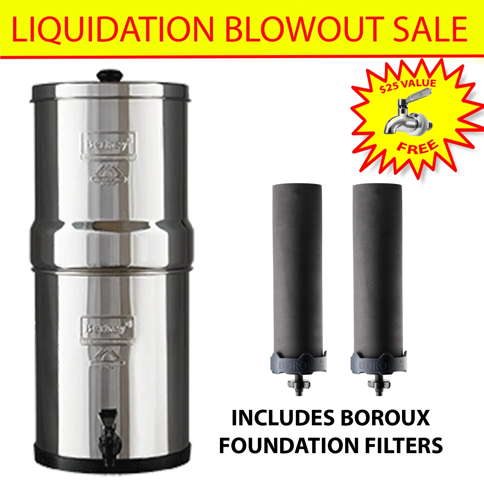 Berkey Water Filter System with Premium Boroux Foundation Black Filters gallery