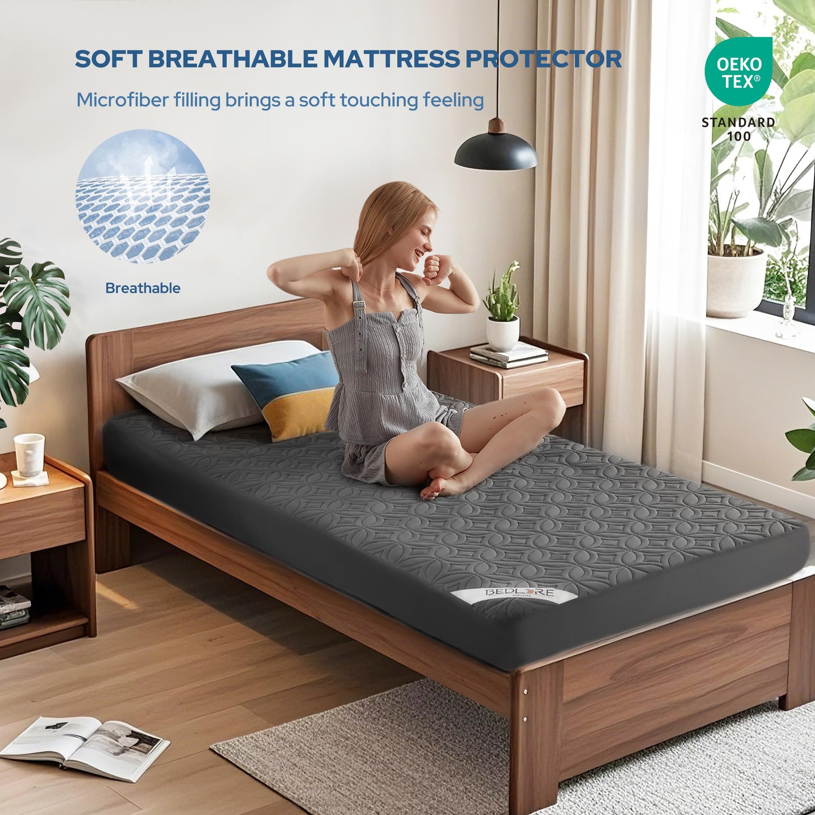 BEDLORE Waterproof Mattress Protector, Twin XL Size Mattress Pad with Deep Po... gallery