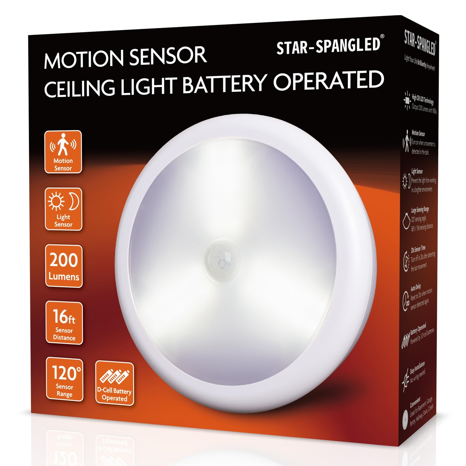 Motion Sensor Ceiling Light Battery Operated Indoor Light gallery