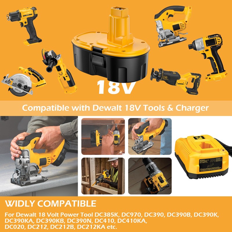 (1-4PACK) 7.0AH 18Volt Battery for DeWalt NI-HM DC9096-2 DC9098 DC9099 DW9096 gallery