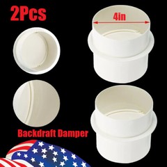 2PCS 4 Inch PVC Backdraft Shutter Damper Draft Blocker for HVAC Extractor Fan