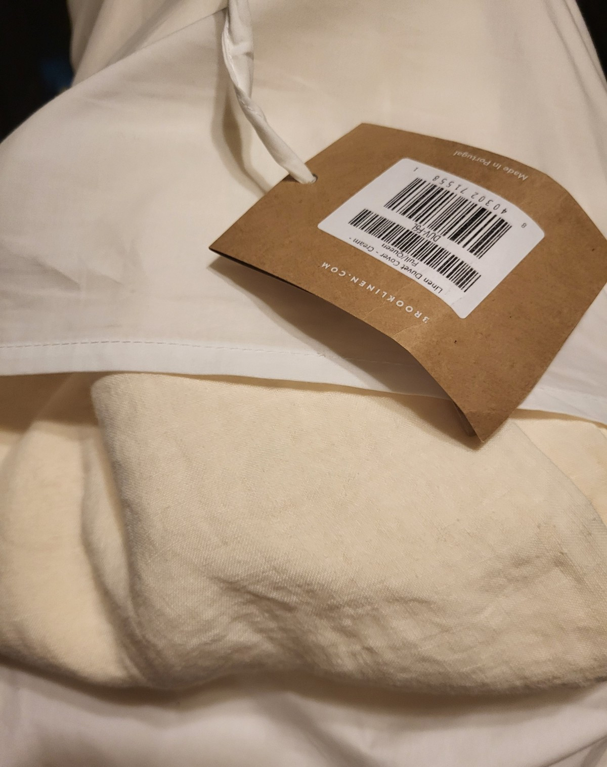 Brooklinen Washed Linen Duvet Cover Queen/Full Cream Color Retails $299 New! gallery
