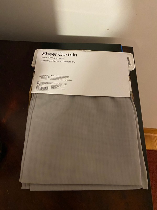 BRAND NEW ROOM ESSENTIALS SINGLE PANEL 84 INCH SHEER CURTAIN GRAY 60W X 84L gallery