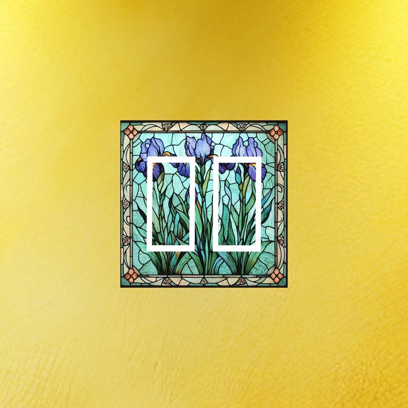 Stained Glass Iris design Light Switch Plate outlet covers rocker toggle gallery