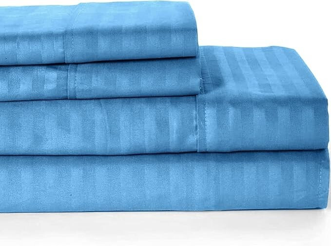 Lux Decor Collection Sheet Set, 4 Piece, Brushed Microfiber, King, Blue, New gallery
