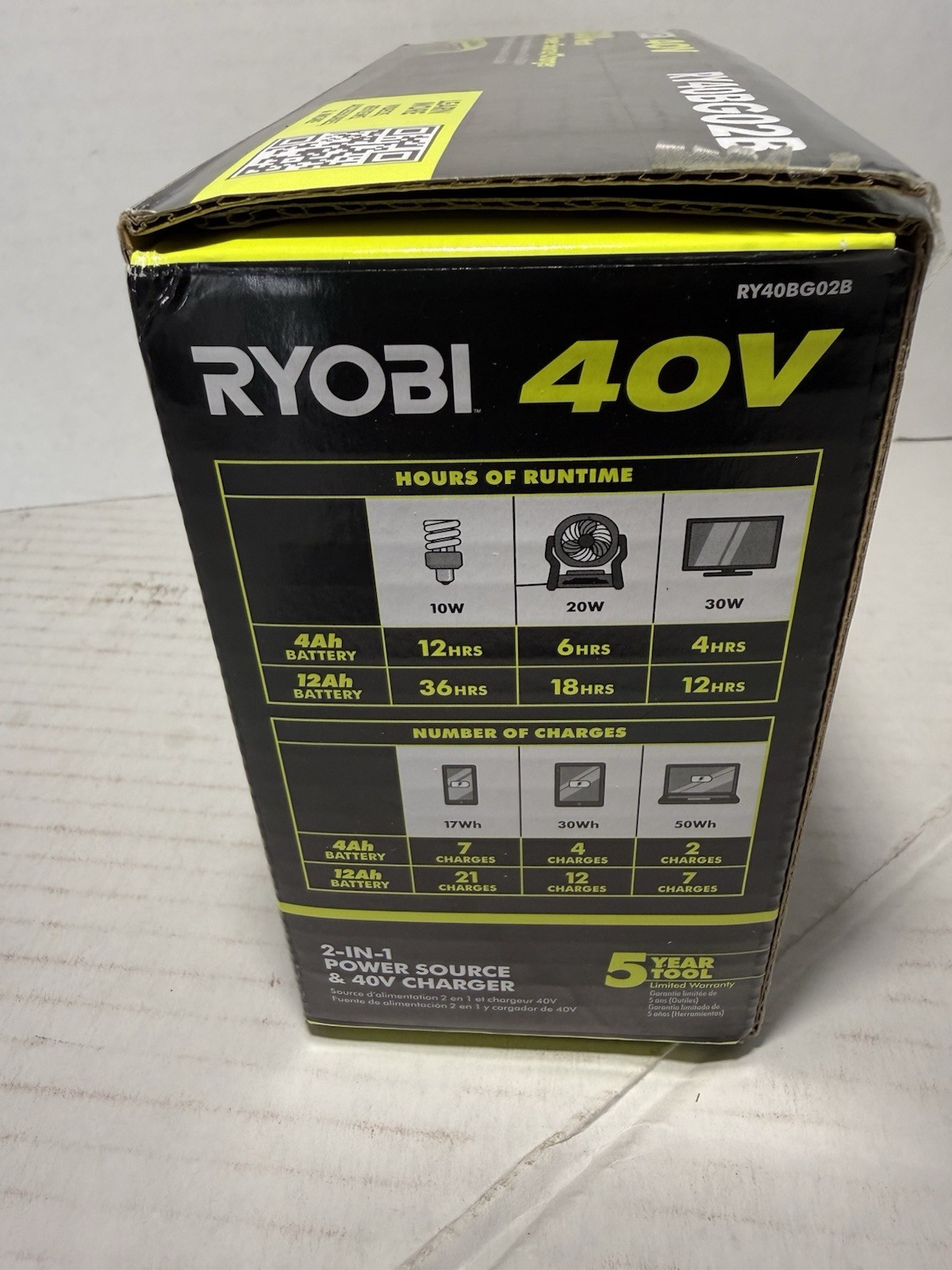 RYOBI 40V 300W 2-in-1 Power Source + 40V Charger Green RY40BG02B gallery