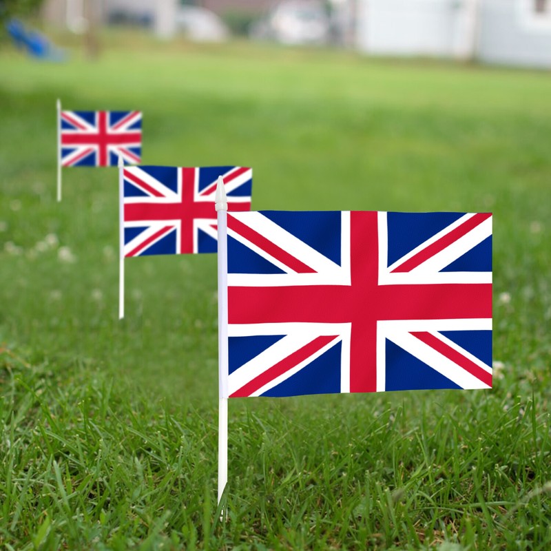 Anley 12 Pack British Union Jack UK Mini Handheld Flag - Great Britain Flags gallery