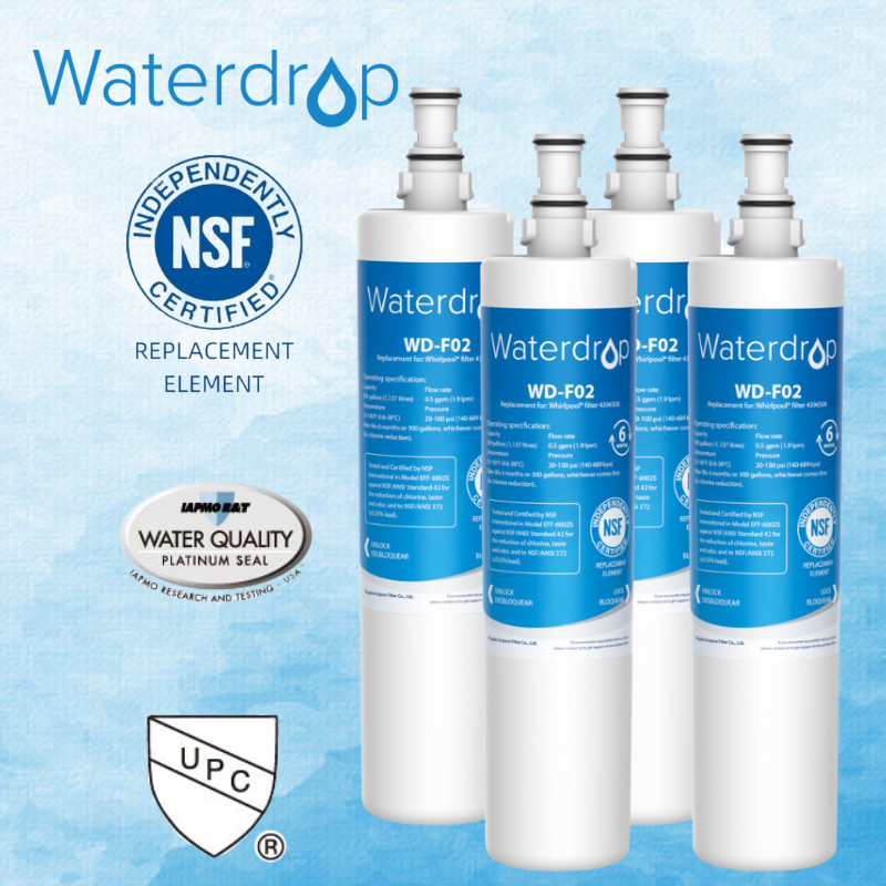 Waterdrop 4396508 Replacement for 4396508 nlc240v 4396510 Water Filter, 4 packs gallery