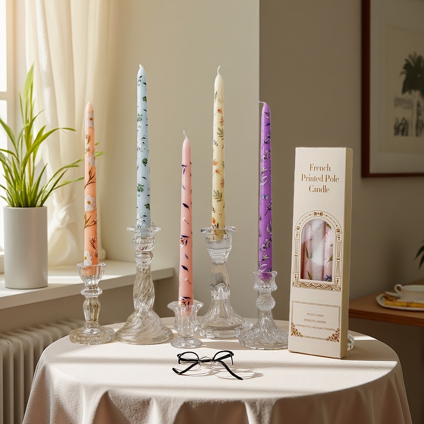 2pc 25cm Printed Long Candles Purple gallery