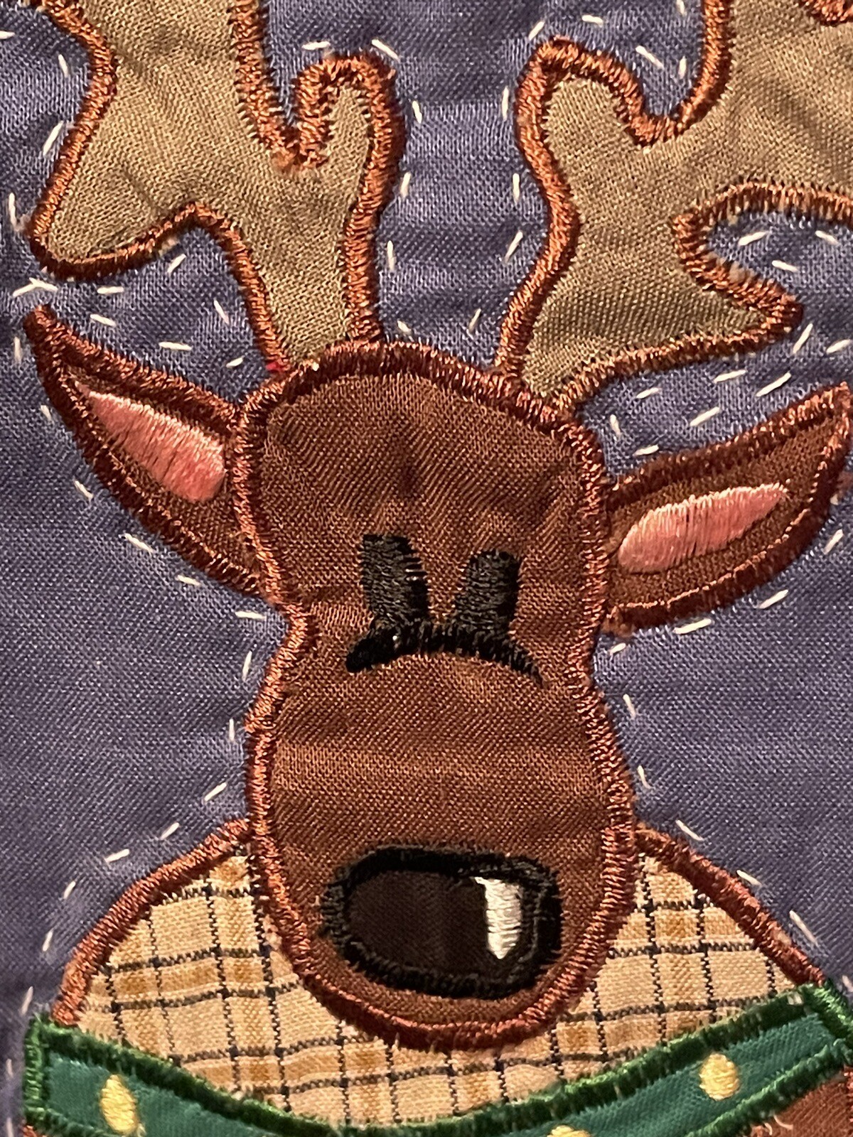 Quilted Table Runner With Santa And Reindeer Size 15.5x53 Inches gallery