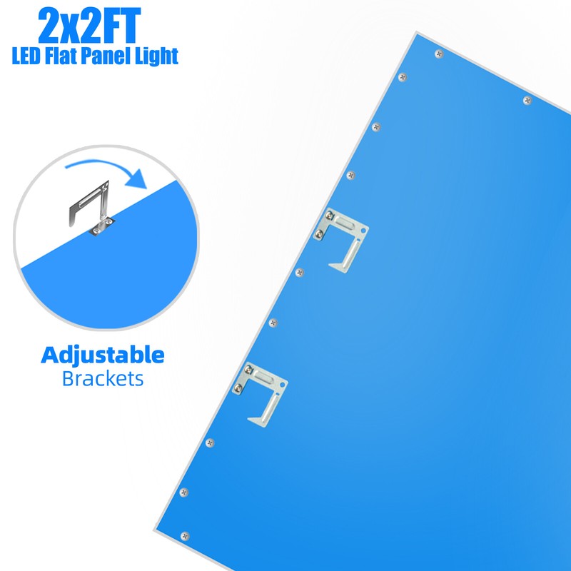2-20PCS 2x2FT LED Flat Panel Light 5400LM 45W 5000K Dimmable Drop Ceiling Office gallery