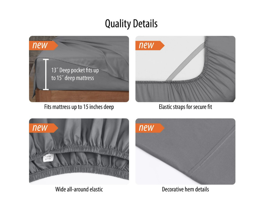 Mainstays Super Soft Brushed Microfiber Bed Sheet Set,Soothing Gray,Twin-XL, 3. gallery
