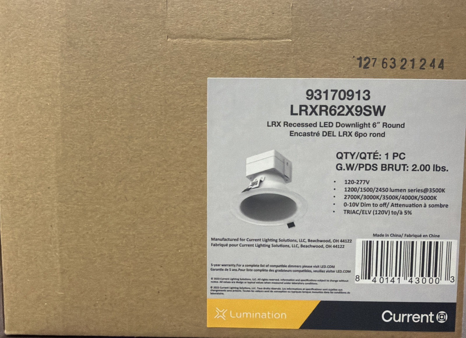 Current 93170913 LRXR62X9SW 6" Recessed Downlight 120-277v 2700-5000k Dimmable gallery