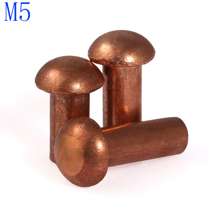 M5 5mm Button Round Head Solid Copper Rivet Knurled Rivet Nut Inser nuts gallery