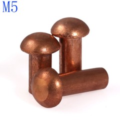 M5 5mm Button Round Head Solid Copper Rivet Knurled Rivet Nut Inser nuts