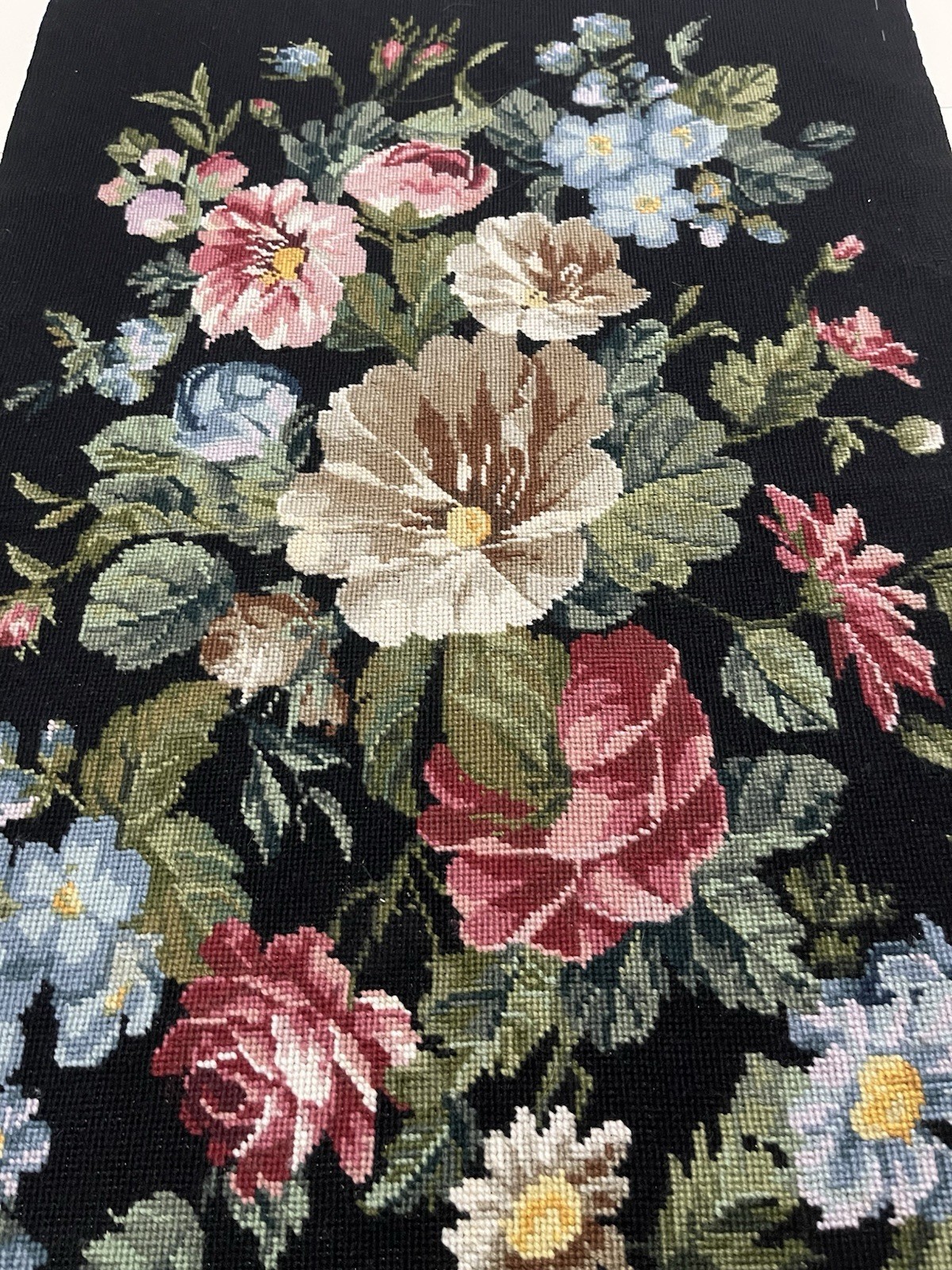 New Small Aubusson Tapestries Rug Needle-Point with Floral 36x23in gallery